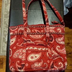 Vera Bradley red paisley tote purse